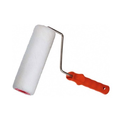Pennello rullo bianco con manico in plastica