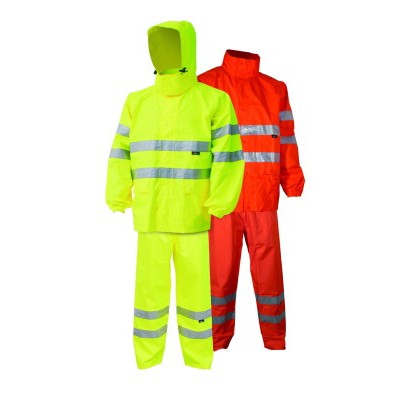 Completo antipioggia alta visibilità in poliestere Star Rain