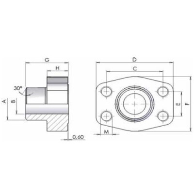 M3CB - Controflange a saldare di testa tubo metrico foro cilindrico