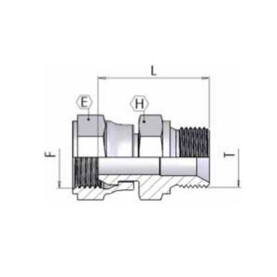 7023 - Femmina girevole Metrica cono 60° / BSP