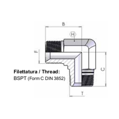 2046 - Gomito 90° M BSP / M BSPT