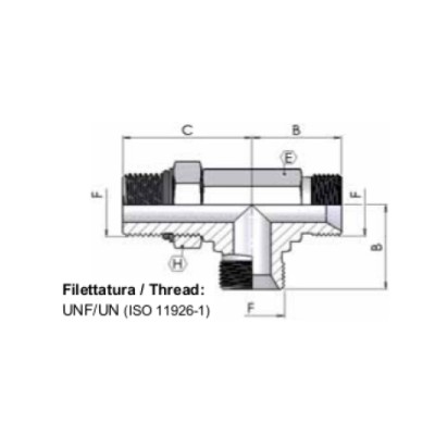 2036 - T BSP con maschio UNF laterale orientabile