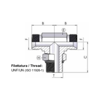 2536 - T BSP con maschio UNF centrale orientabile