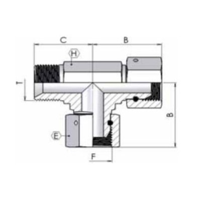 0048 - T girevole con maschio laterale