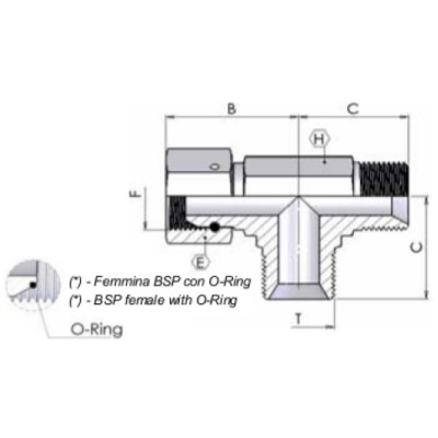 0047 - T con femmina girevole laterale