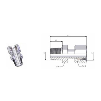 7571 SF - Bocchettone diritto premontato
