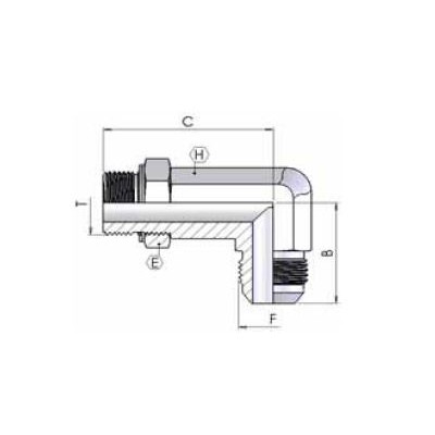 0554 - Curva Orientabile Lunga JIC-Metrico DIN 3852-1