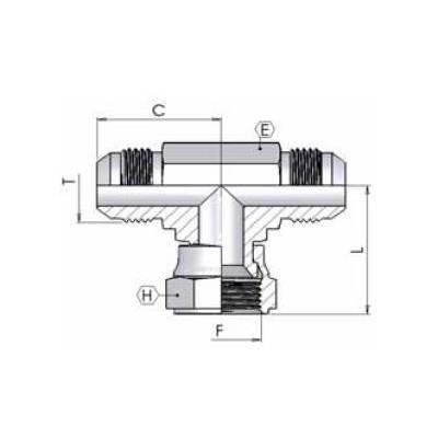 9050 - T con femmina girevole centrale
