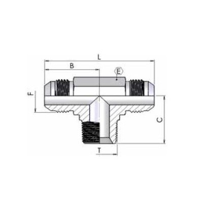 7051 - T con maschio NPTF centrale