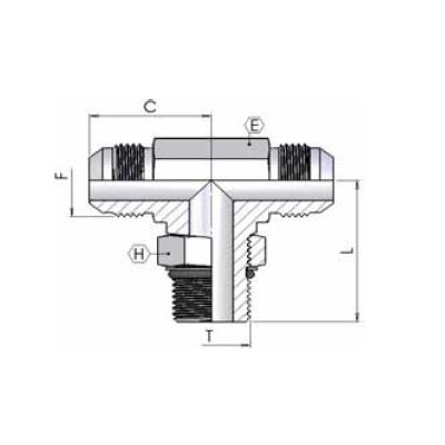 2052 - T con maschio UNF centrale orientabile