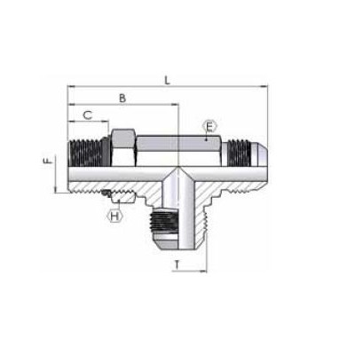 1052 - T con maschio UNF laterale orientabile