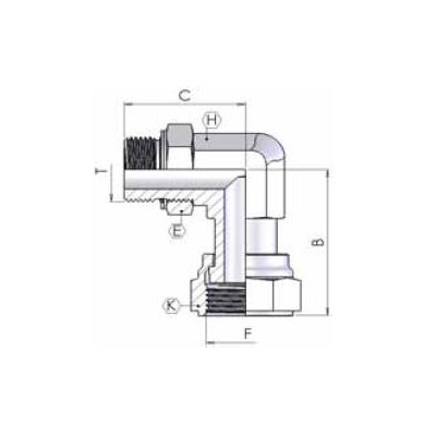 4063 - Gomito a 90 Orientabile con Femmina Girevole ORFS-BSP