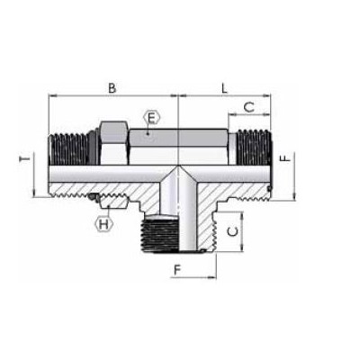 5064 - T con maschio UNF laterale orientabile