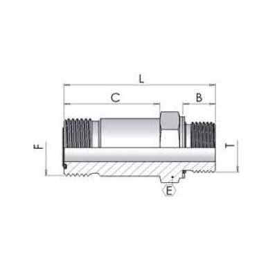 2069 - Giunzione Lunga M-M ORFS-Metrico DIN 3852-1