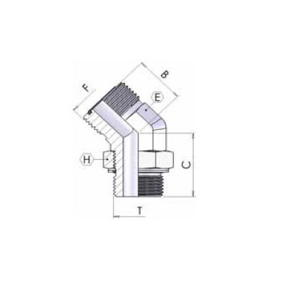 7062 - Gomito a 45 Orientabile ORFS-Metrico DIN 3852-1