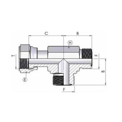2066 - T con femmina girevole laterale