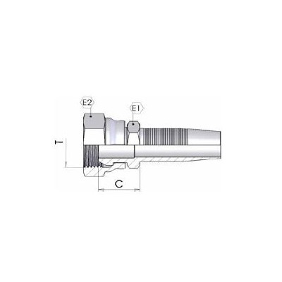 51R00 - Femmina BSP cono 60 Dado Rullato