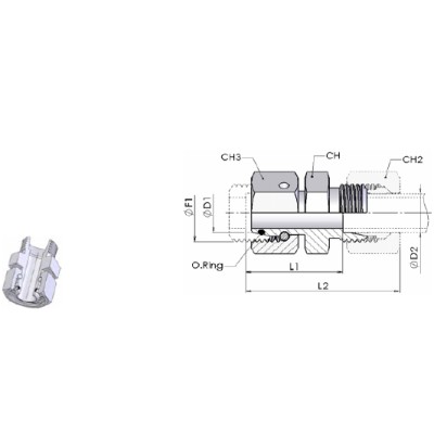 7073 L - Raccordo di riduzione semplice con O Ring - (serie L)