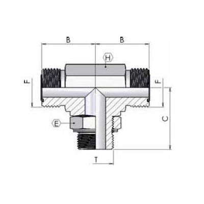2064 - T ORFS con maschio metrico (DIN 3852-1) centrale orientabile