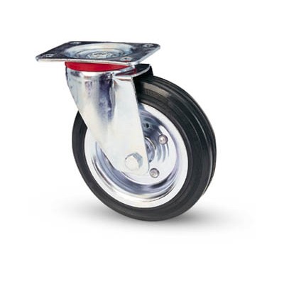 Ruote in gomma con piastra girevole